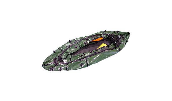 packraft ISS and dry bag for luggage