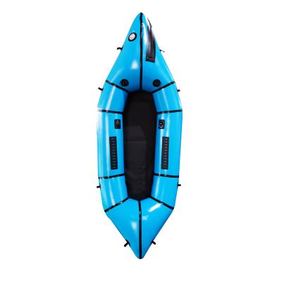 outdoor 1 man 1 seat self-bailing white water packraf tpu lightweight backpacking raft