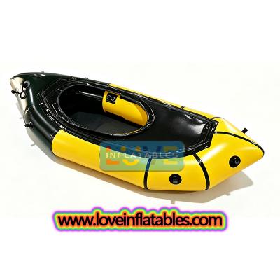 Packraft TPU Inflatable Travel Kayak with Soft Seat Lightweight Packrafts for Flat Water Rafting/Bicycle Drifting/Litewater Dinghy